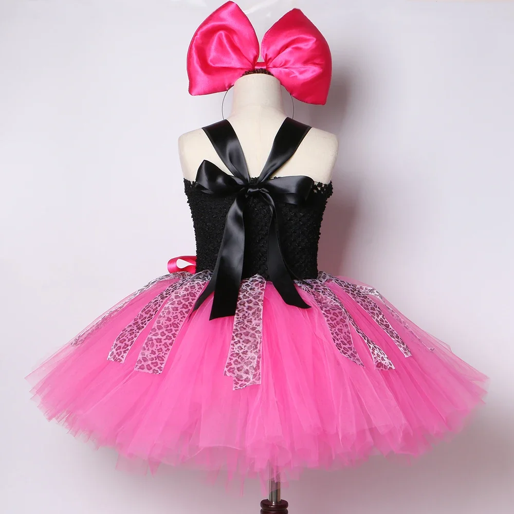 Lol Girls Tutu Bow Leopard Cute Girl Birthday Party Tulle Princess Maxi Dress Kids Carnival Halloween Lol Dolls Cosplay Costume