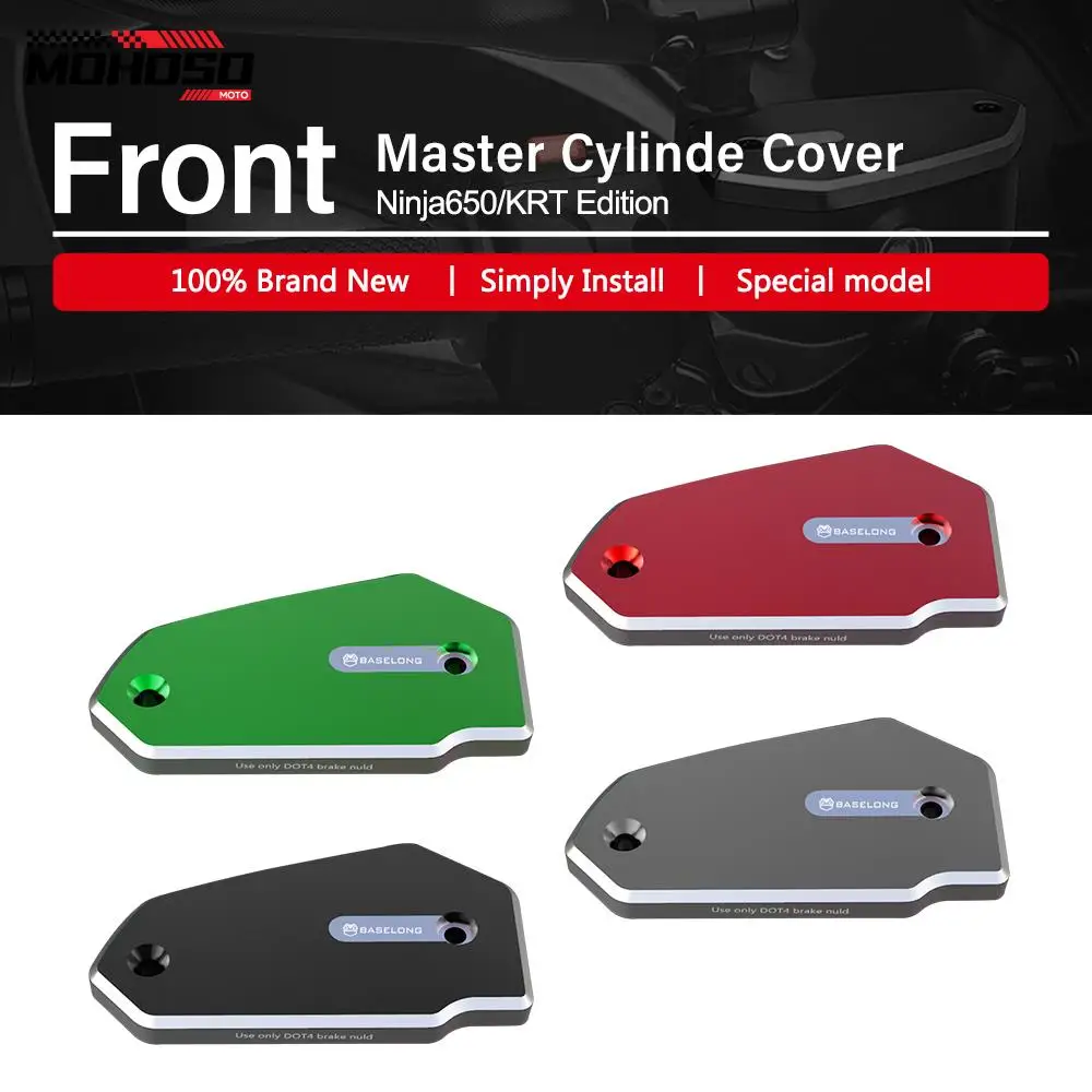 

Ninja650 Motorcycle Front Brake Fluid Cylinder Cover Master Reservoir Cap For Kawasaki Ninja 650 KRT Edition 2023-2024 Aluminium