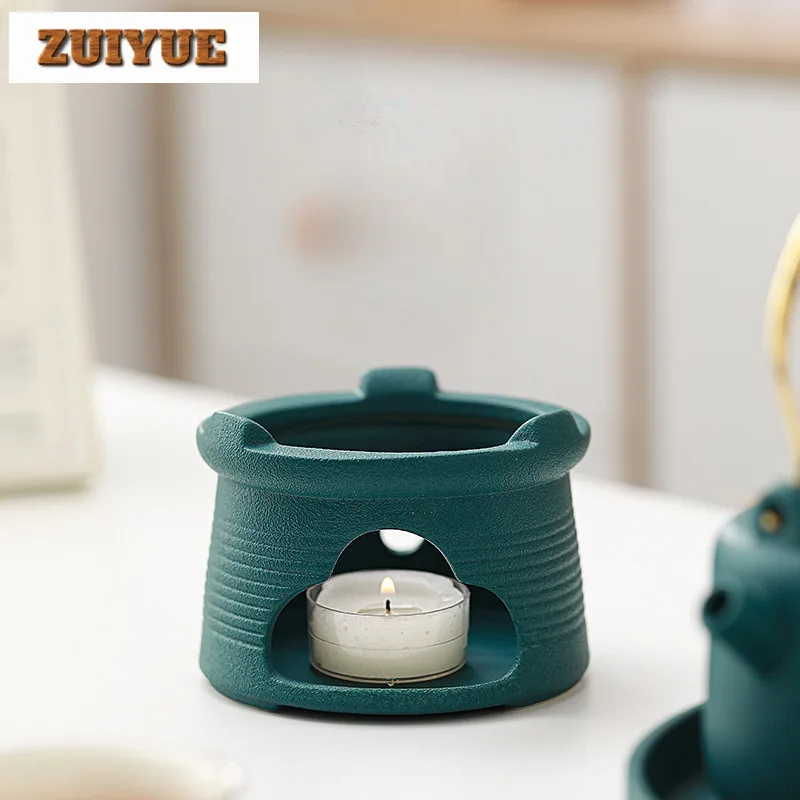 Boutique Coarse Pottery Handmade Tea Stove Household Candle Heating and Insulation Furnace Zen Tea Stove Kettle Stand Teaware