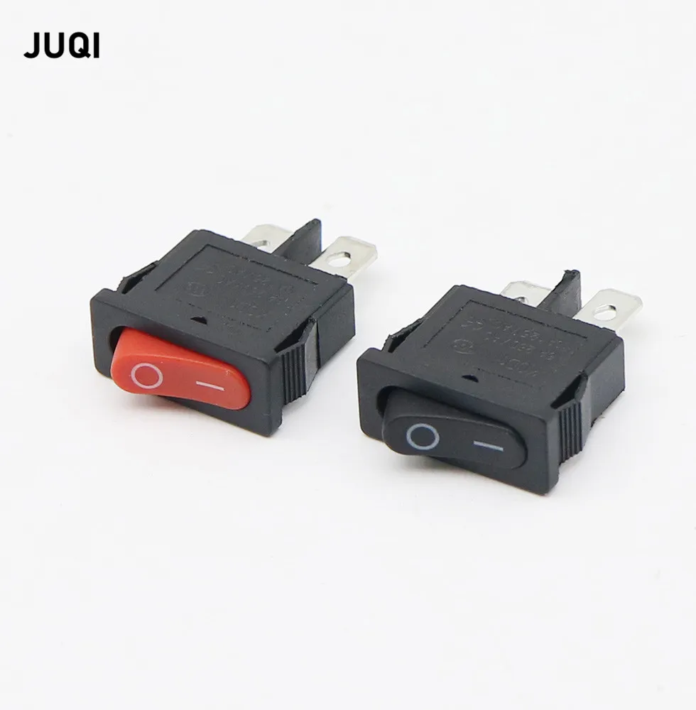 

5PCS KCD1-110 Mini Thin Flat Rocker Switch ON-OFF 2pin Red and Black 9.5*21MM Instrument Small Switch 6A/250V 10A/125V AC