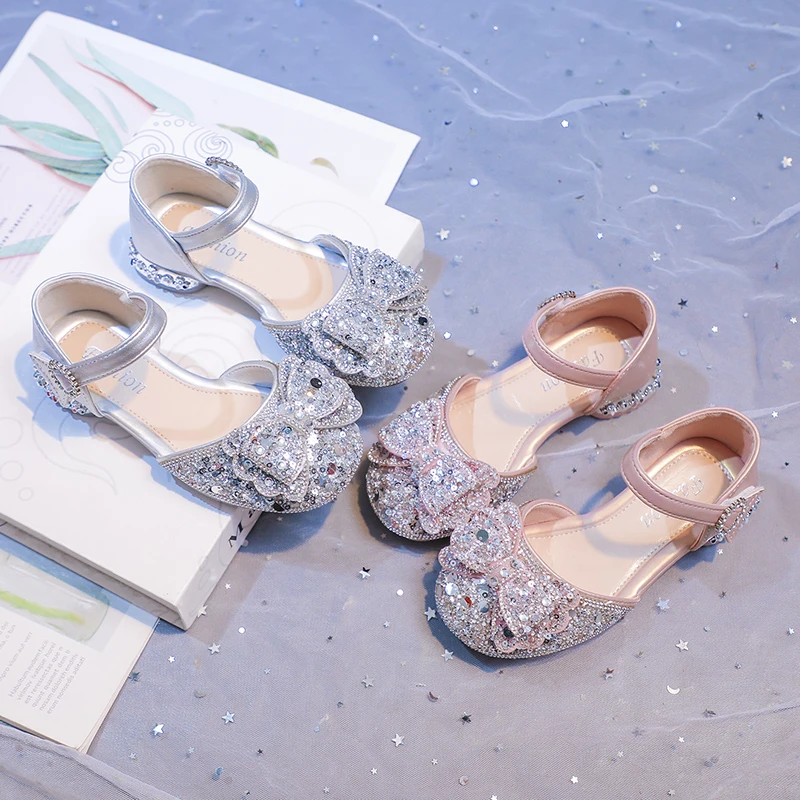 Girls Rhinestone Party Wedding Sandals