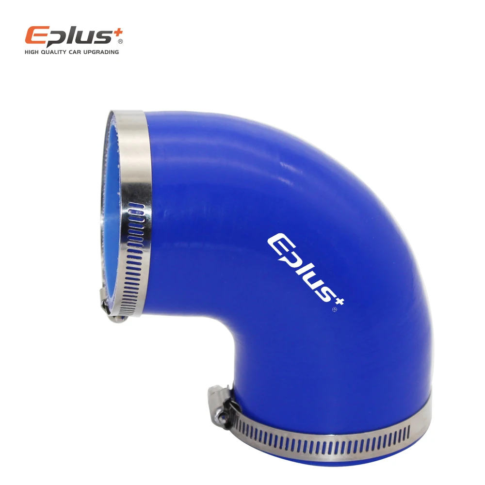 EPLUS Universal Silicone Tubing Hose 90 Degrees Connector Car Intercooler Turbo Intake Pipe Silica Gel Coupler Blue Multi Size
