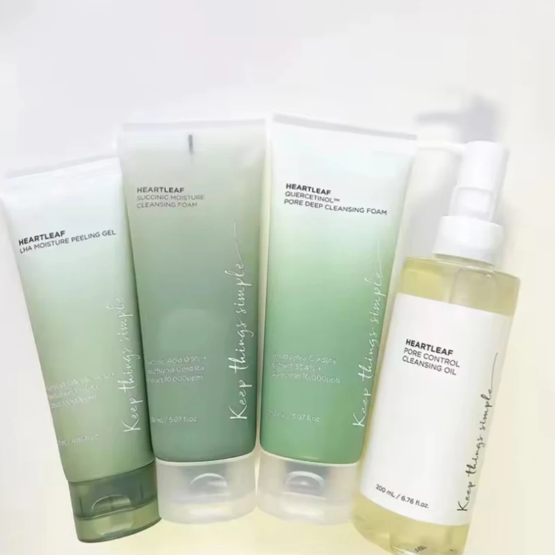 Heartleaf Moisturizing Korean Skin Care Set Toner Emulsion Fade Fine Lines Deep Cleaning Facial Cleanser korean skin care set