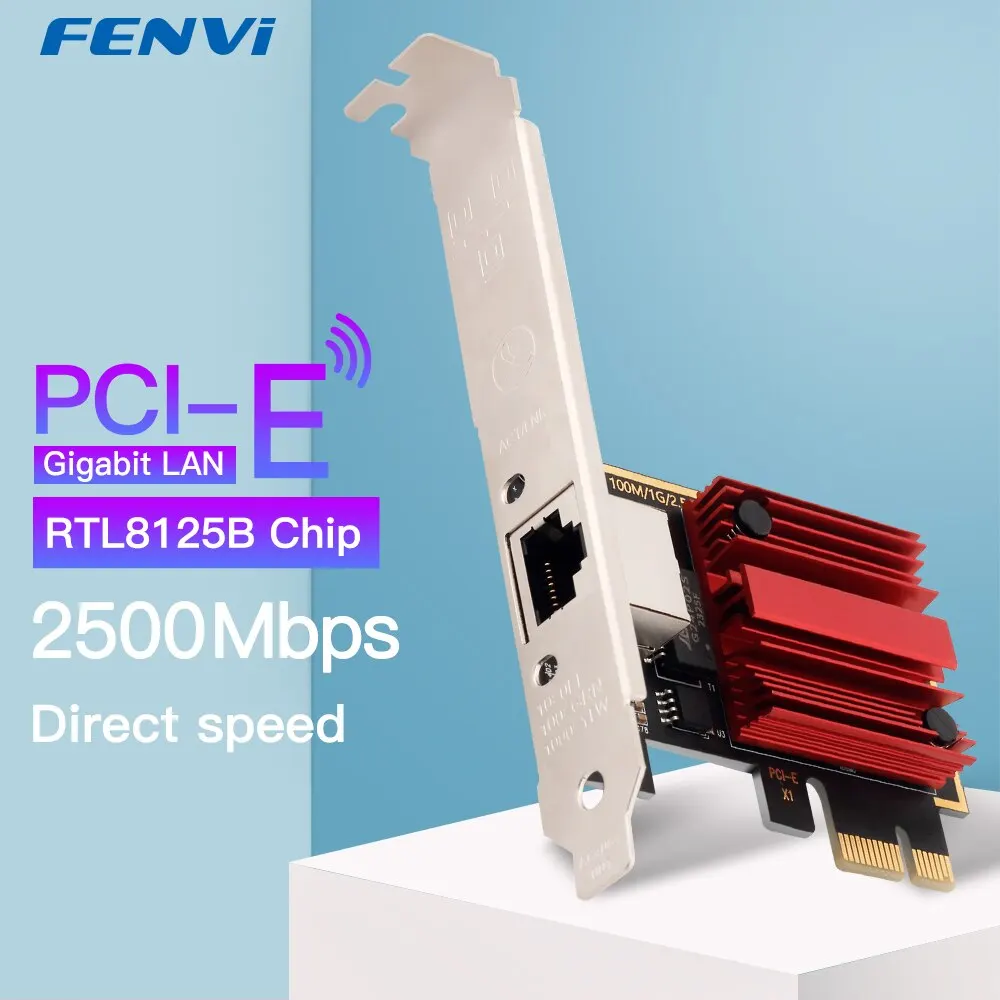 FENVI G pci-e إلى RJ45 RTL8125B رقاقة/محول متوسط الطول Gbps Gbps وحدة تحكم LAN لإيثرنت Win7/8/mi