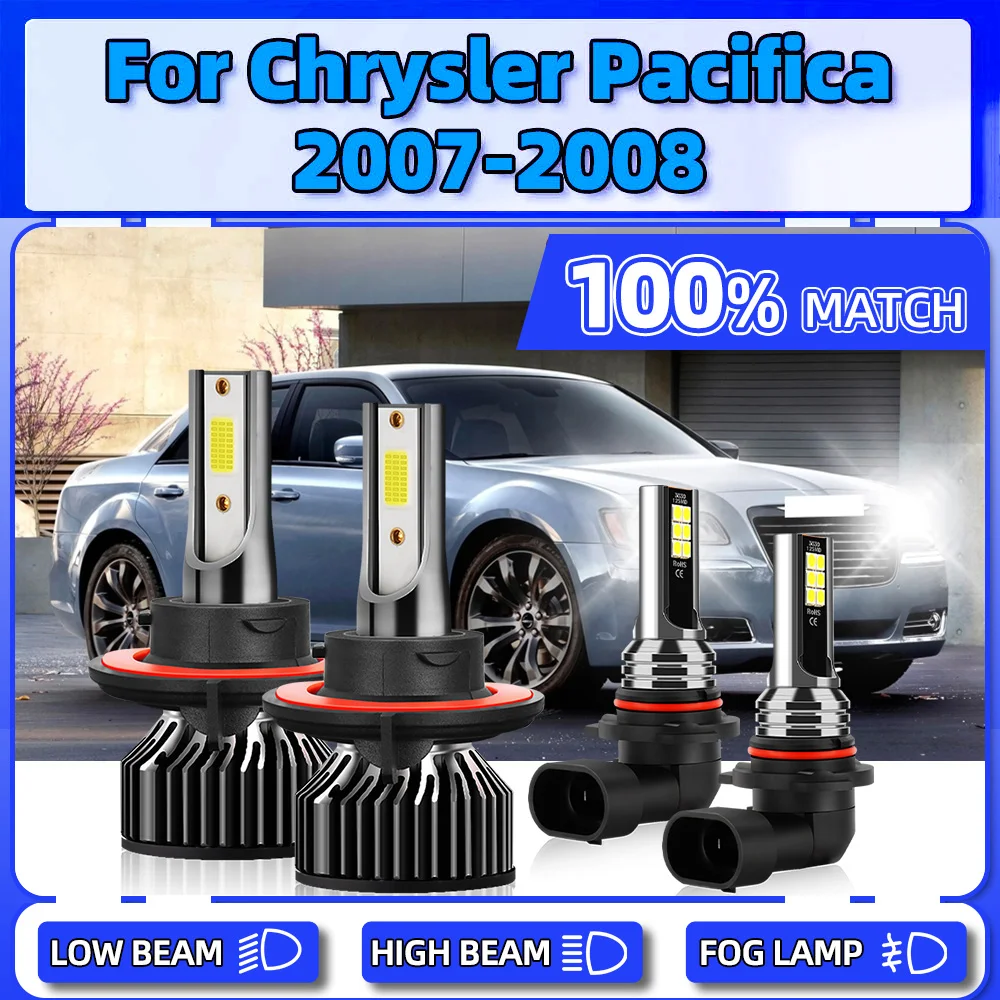 

LED Headlight Bulbs 12V Fog Lights 40000LM Plug And Play Car Headlamps 6000K Auto Front Lamps For Chrysler Pacifica 2007 2008