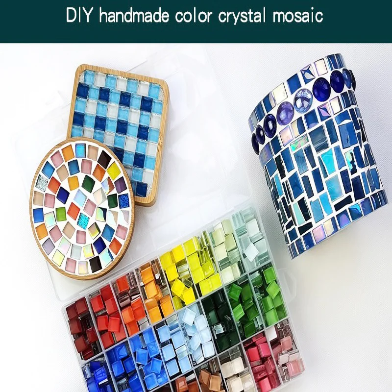 50pcs Mosaic Tile Square Mix Bulk DIY Pieces 1X1cm Stained Glass Used for  Vases Picture Frames Coasters Home Art Decoration - AliExpress