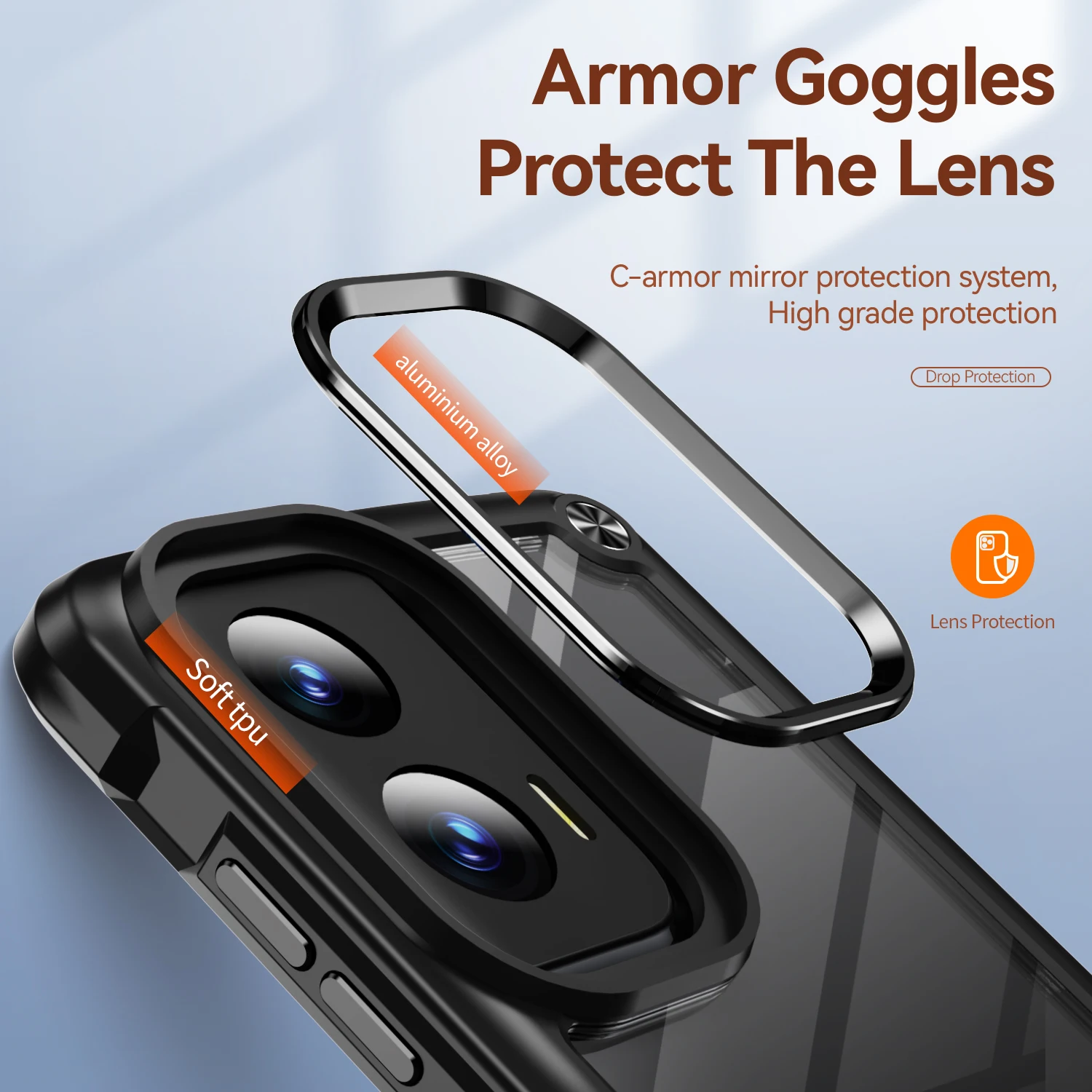 Clear Flexible Frame Protective Phone Case - Shockproof Cover