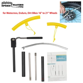 Kit d’outils de changement de pneus de vélo tout-terrain pour motocross, enduro, vélos tout-terrain, roues de 16 « à 21 », livré avec des axes de 15/17/20/25 mm