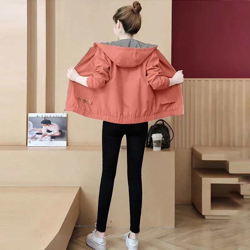 Mother's Windbreaker Lining 2022 Autumn New Lady's Trench Coat Fashion  Middle-Aged And Elderly Women's Spring Jacket Hooded Top