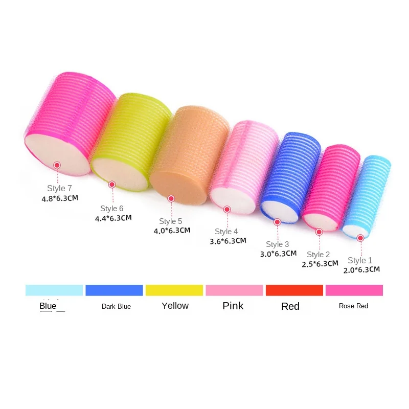 1/6Pc/set No Heat Self-adhesive Hair Curler Hair Roller Set Self Grip Heatless Curling Hairdressing Styling Tool Multi Sizes New