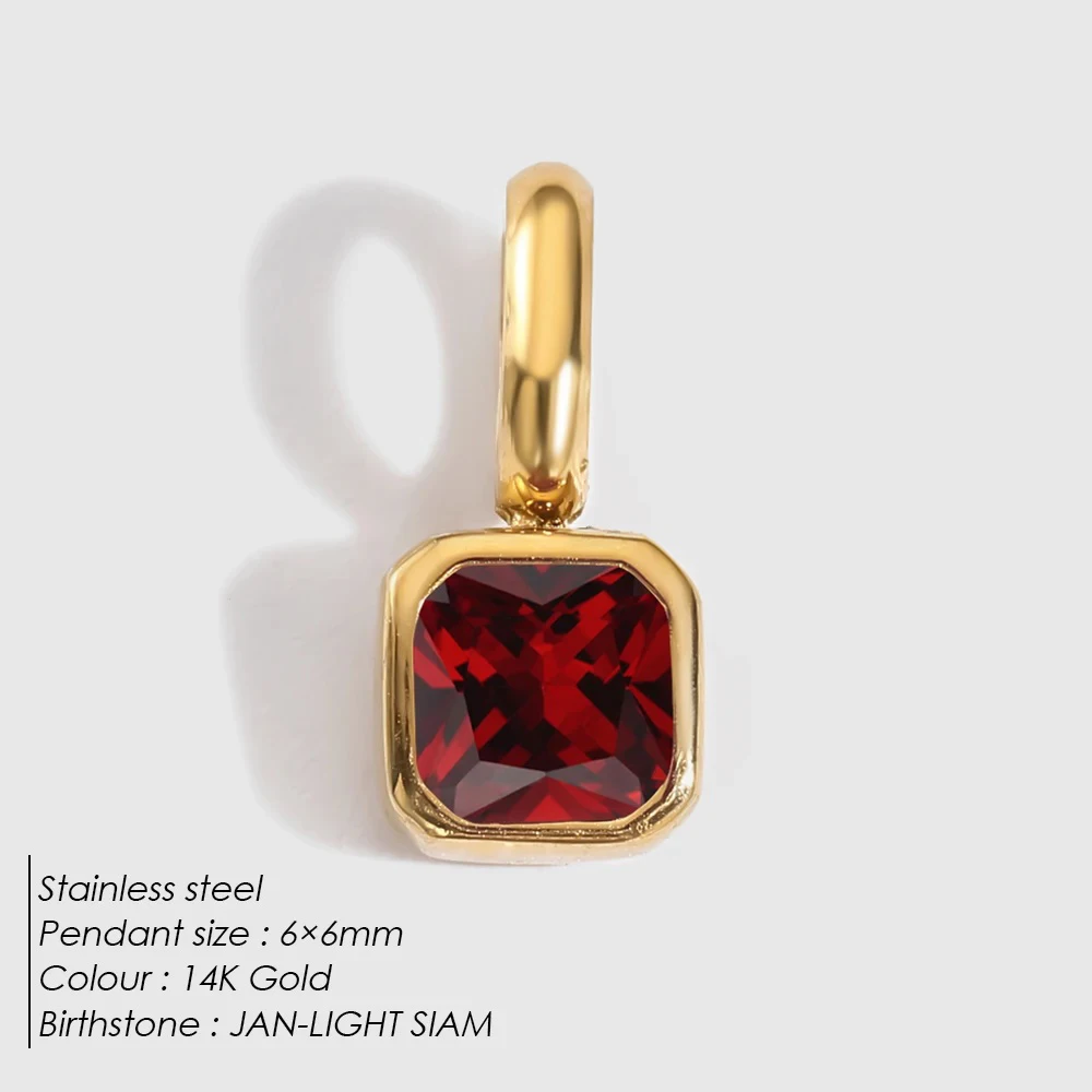 Edelstahl-Charms zum 12-Monats-Geburtstag, Stein mit Zirkon eingelegt, DIY-Anhänger, Zubehör, Schlüsselanhänger, Charms für die Schmuckherstellung, neu 2025 – Detail 11