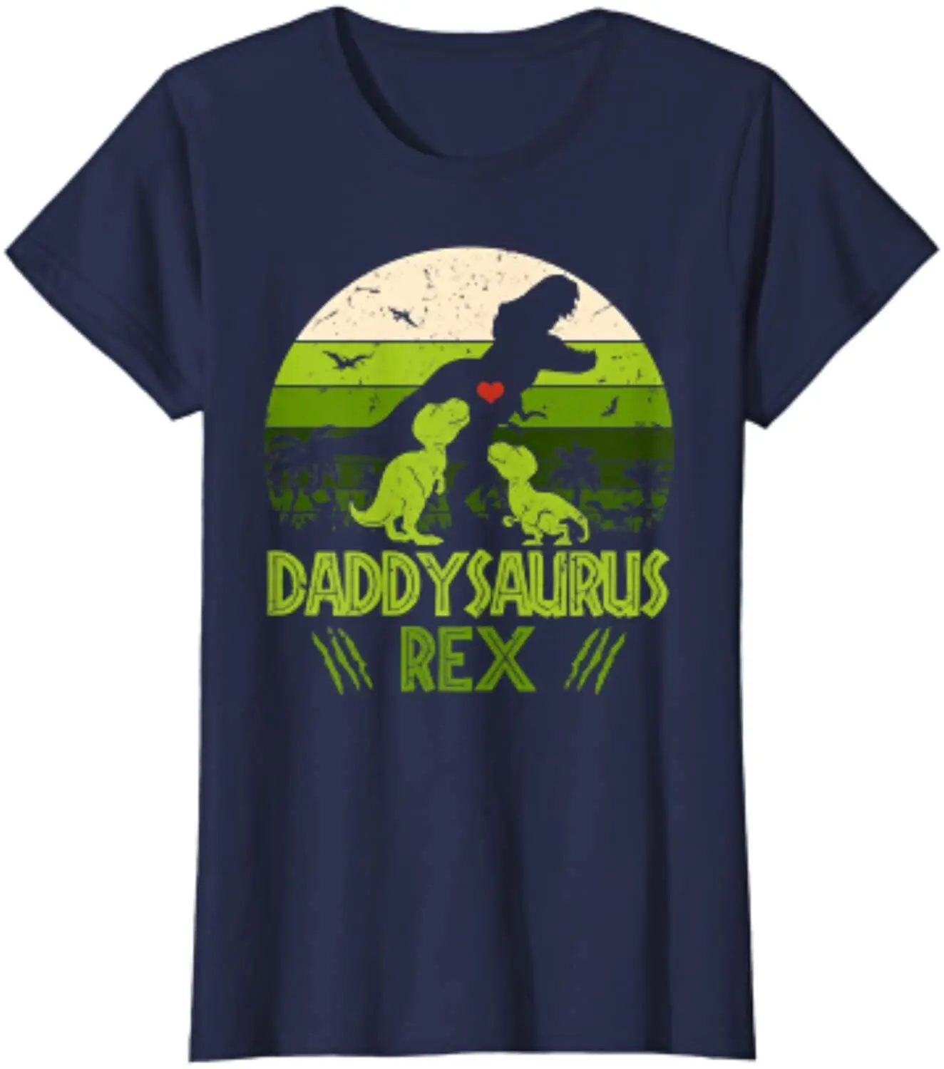 Daddysaurus Rex 2 Sunset For Fathers Day Gift T-Shirt Girocollo Da Donna