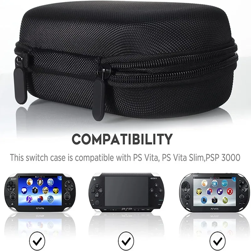 PS Vita 1000, PSV 2000용 보관 가방 HD 강화 유리 스크린 프로텍터 필름이 포함된 휴대용 여행용 주최자 케이스