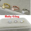 Chic Infant Baby Angel Crystal Rings Photography Props Baby Cupid Cosplay Cute Rhinestone Shining Rings For 0-3 weeks Newborn 1