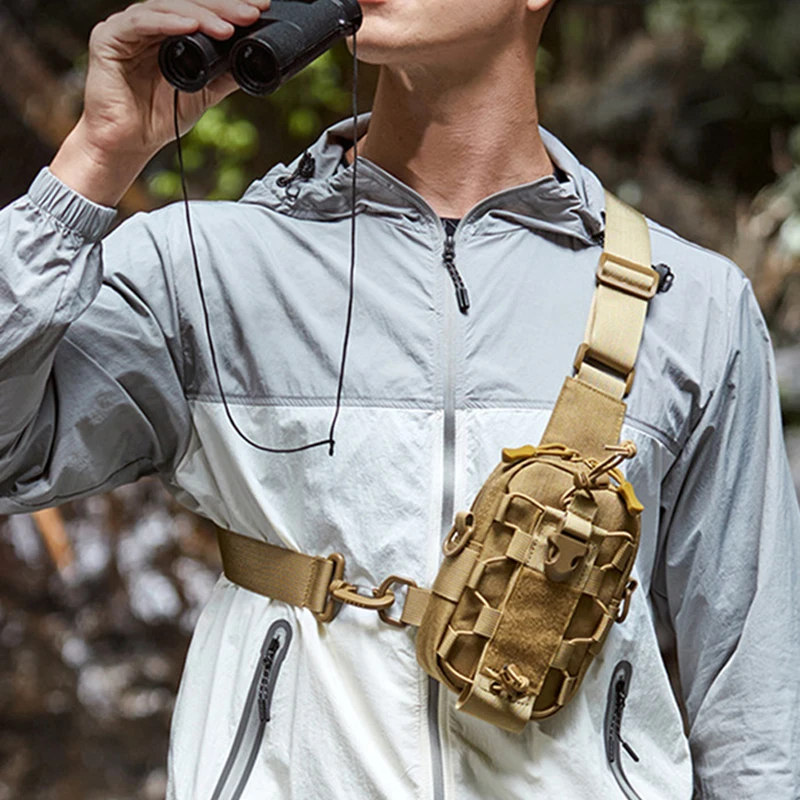 Outdoor Sport Water Bottle Chest Bag Tactical Cover Waist Hanging