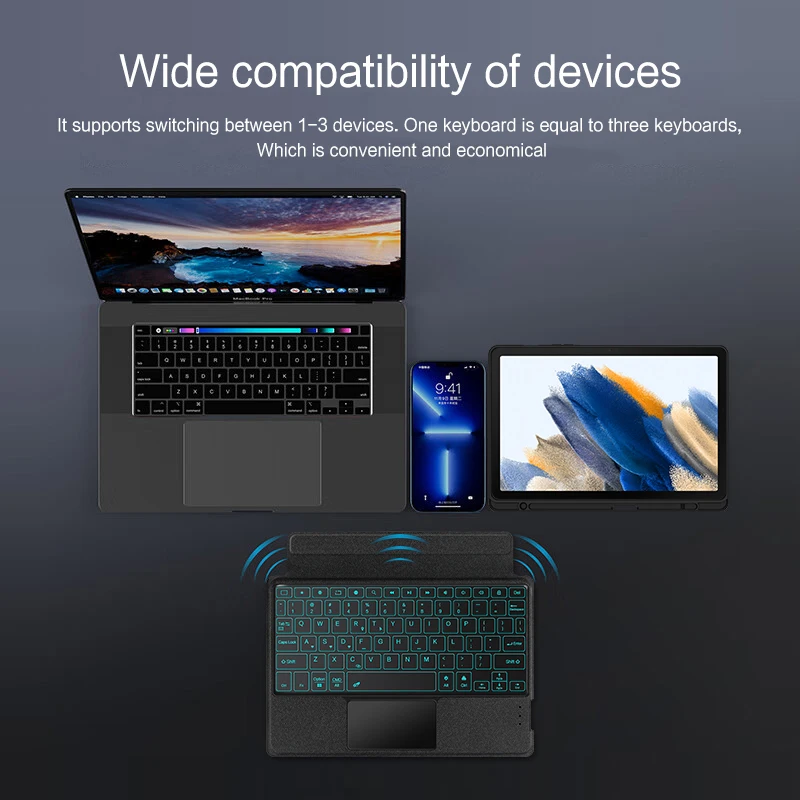 Enhanced Touchpad Keyboard with Detachable Magic Cover