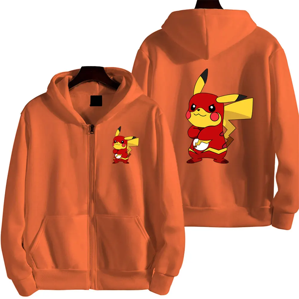 

Pokemon Pikachu Autumn/Winter New Couple Hoodie Casual fashion Large size Zipper Hoodie Street Casual zipper apparel