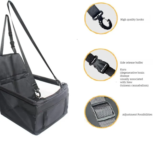 Foldable Dog Car Seat Puppy Booster Seat for Car Front Seat with Storage Pockets Pet Booster Car Seat for Small to Medium Dog 4