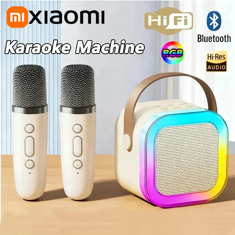 Xiaomi K12 مكبر صوت بلوتوث ساخن محمول منزلي لطيف كاريوكي صوت لاسلكي صغير مع ميكروفون K آلة الغناء العائلي