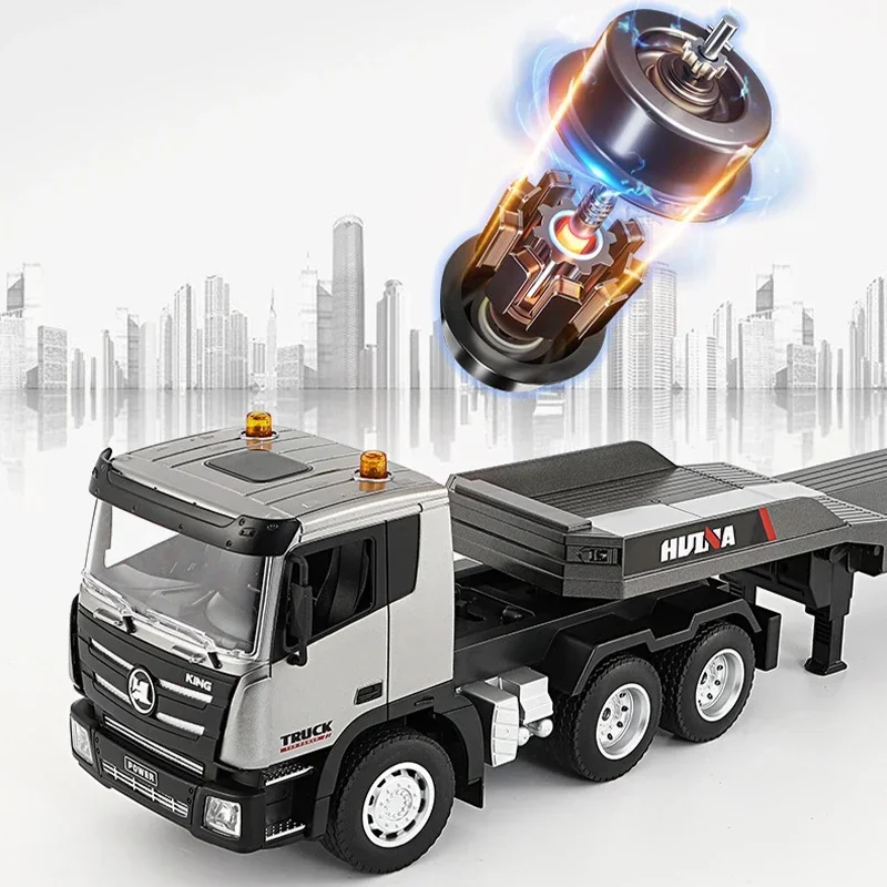 Huina 1318 1:24 Rc Trailer Truck Tractor 2.4g Remote Control Construction Radio Control Flatbed Rc Car Toys For Boys Kids Gifts 3