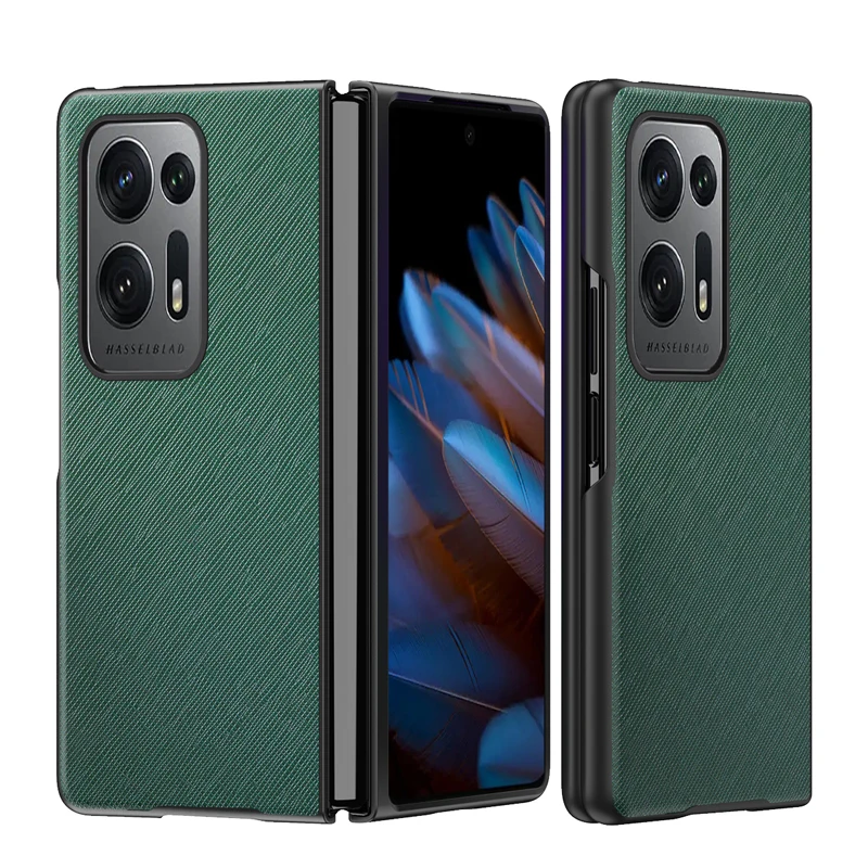 

For OPPO Find N2 Case Classic Cross Texture Leather Ultra-thin All-inclusive Protective Folding Cover for Find N2