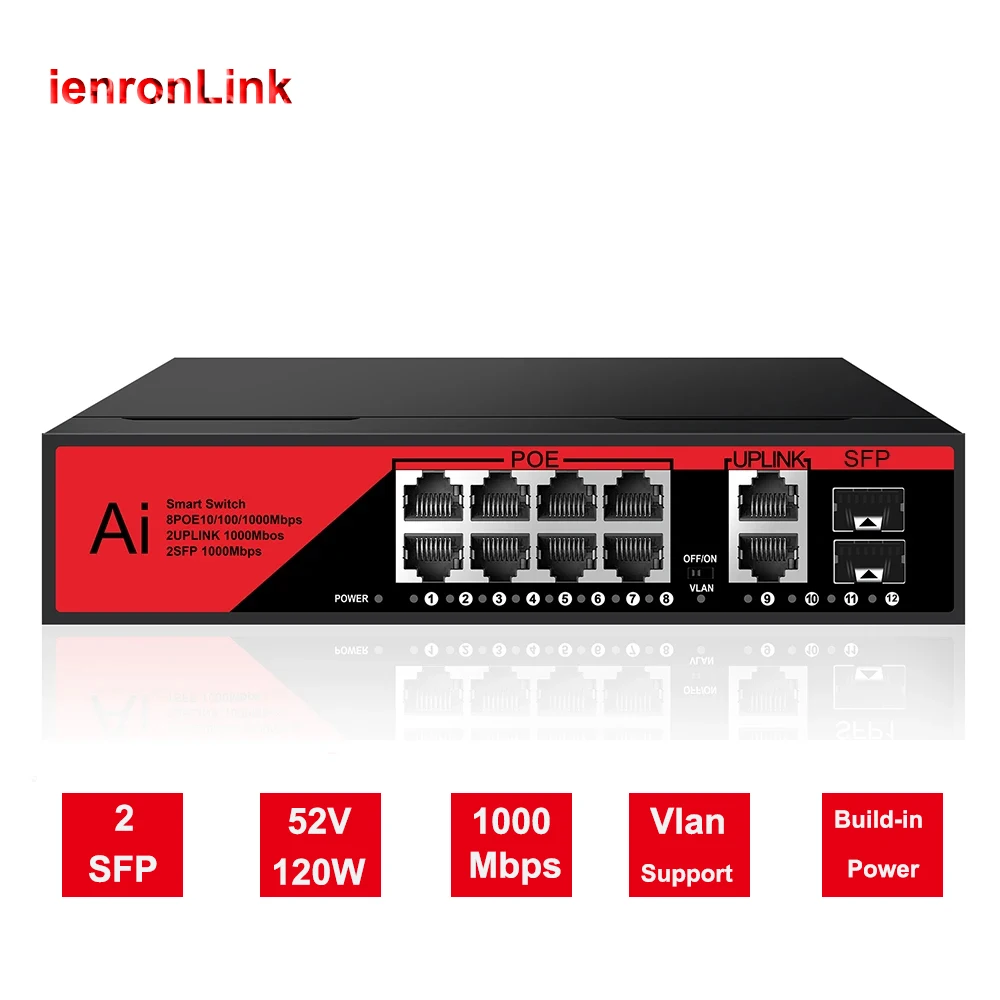 conmutador-ethernet-rapido-de-red-gigabit-conmutador-poe-de-1000mbps-8-poe-2-sfp-con-vlan-para-camara-ip-ap-inalambrico