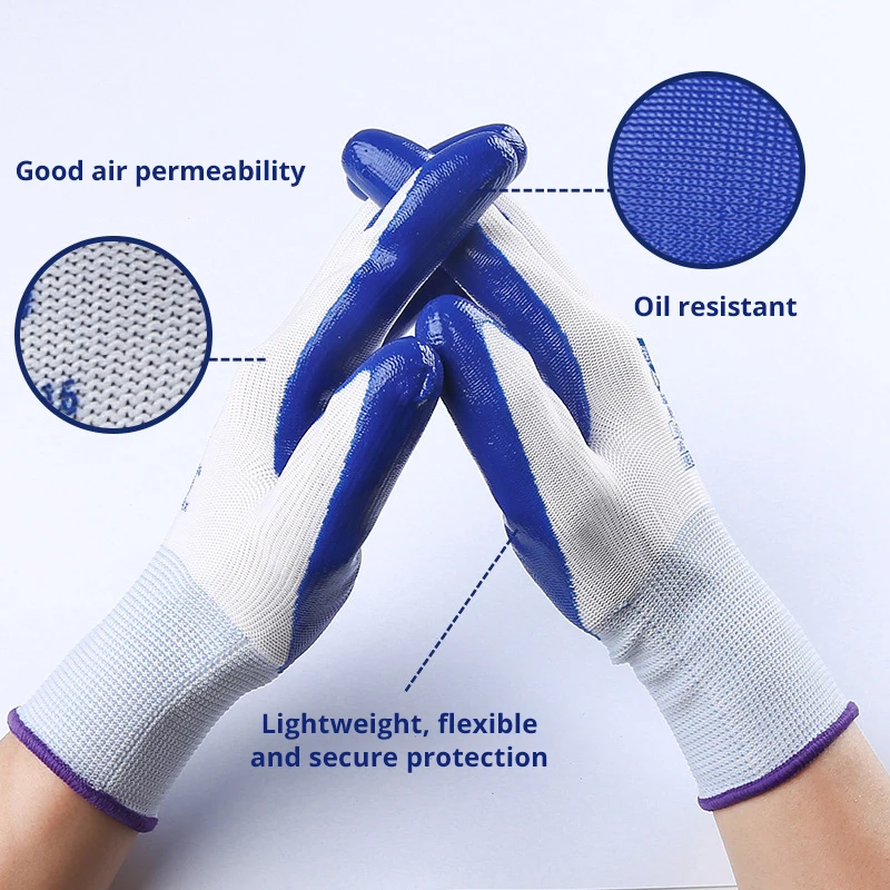 Thin Latex Non-slip Wear-resistant Work Gloves 12 Pairs Safety Gloves Protective Gloves