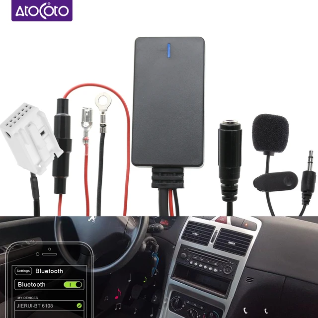 Autoradio Sans Fil Bluetooth Rd4, 12 Broches, Musique, Aux, Appel  Téléphonique, Mains Libres, Adaptateur, Micro, Pour Voiture Peugeot 207, 307,  407, 308, Citroën C2, C3 - AliExpress