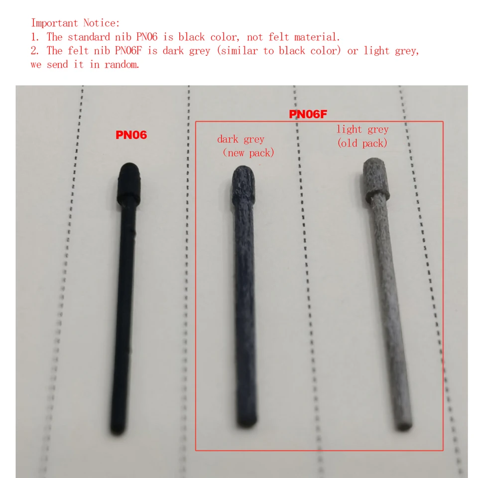 HUION PN06F Filzfedern 10 Stück - Ersatzfedern Für PW550 PW600 Stifte