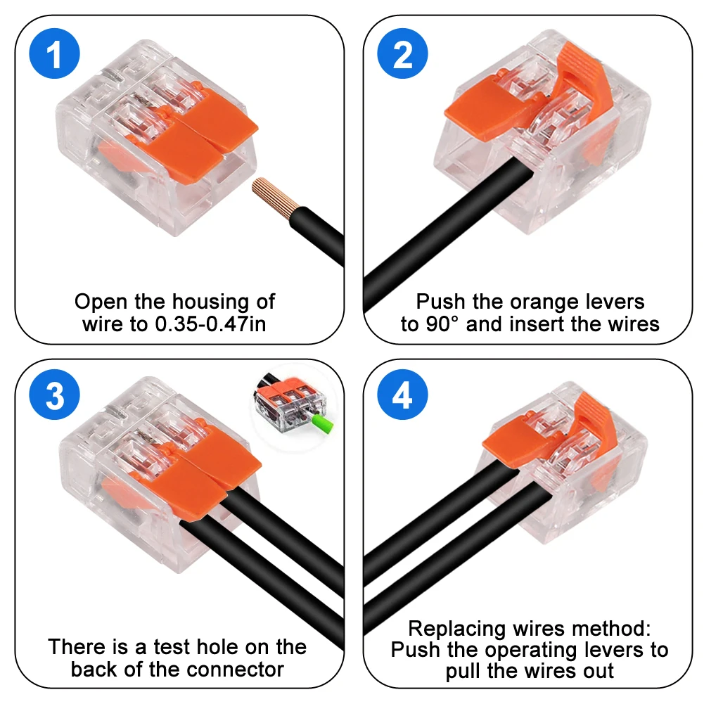 Wago 221 Slim Series Electrical Connectors Wire Block Clamp Cable Reusable  Lever