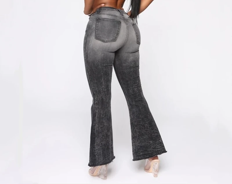 Fashion Slim Fit Loose Denim Trousers Ladies Jeans Flared Pants Women's Clothing