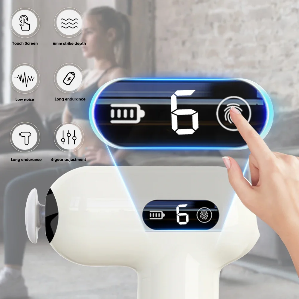 1500mah New Dropshiping Deep Tissue Percussion Massage Gun Professional Pistole Muscle Fascia Massaging Gun