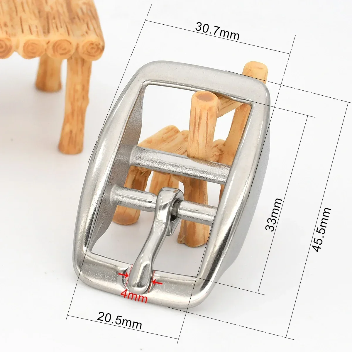 Stainless Steel Adjustable Double Bar Pin Buckle for Leathercraft and Harness Accessories