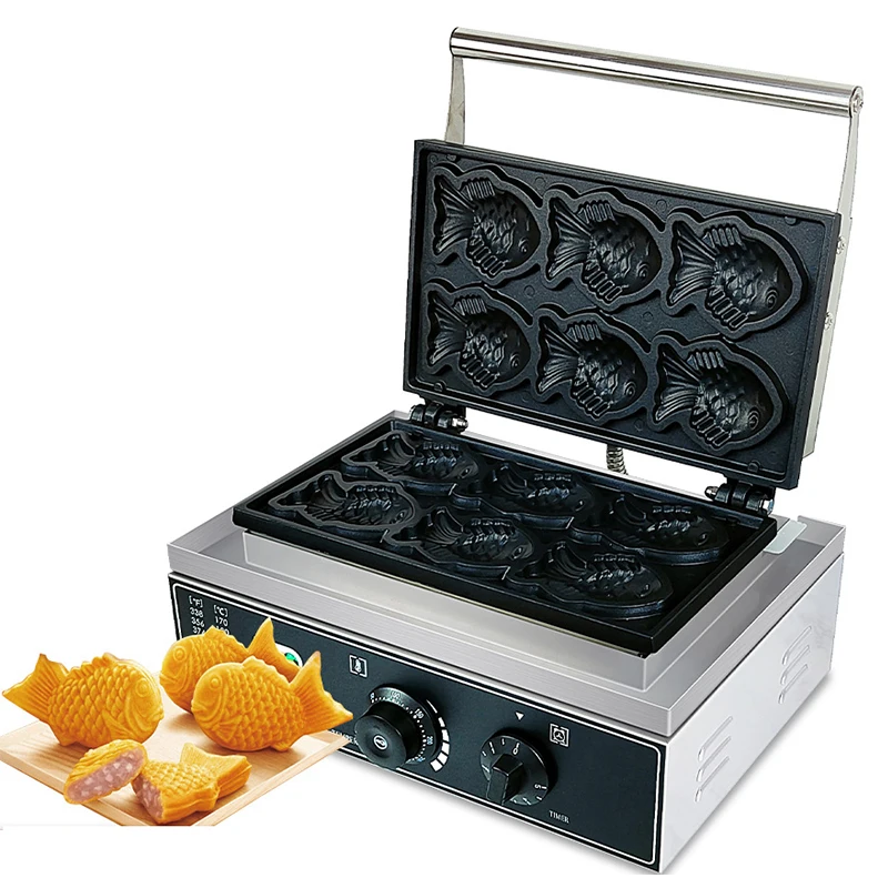 

Фотоаппарат Taiyaki, 6 шт., корейский аппарат для производства Taiyaki с антипригарным покрытием, аппарат для жарки, закусок