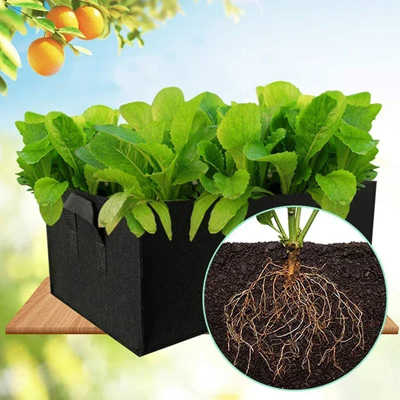 Rectangle Breathable Planting Container Grow Bag 40/50/60cm Fabric Raised Garden Bed Planter Pot for Plants Flowers Vegetables - Image 5