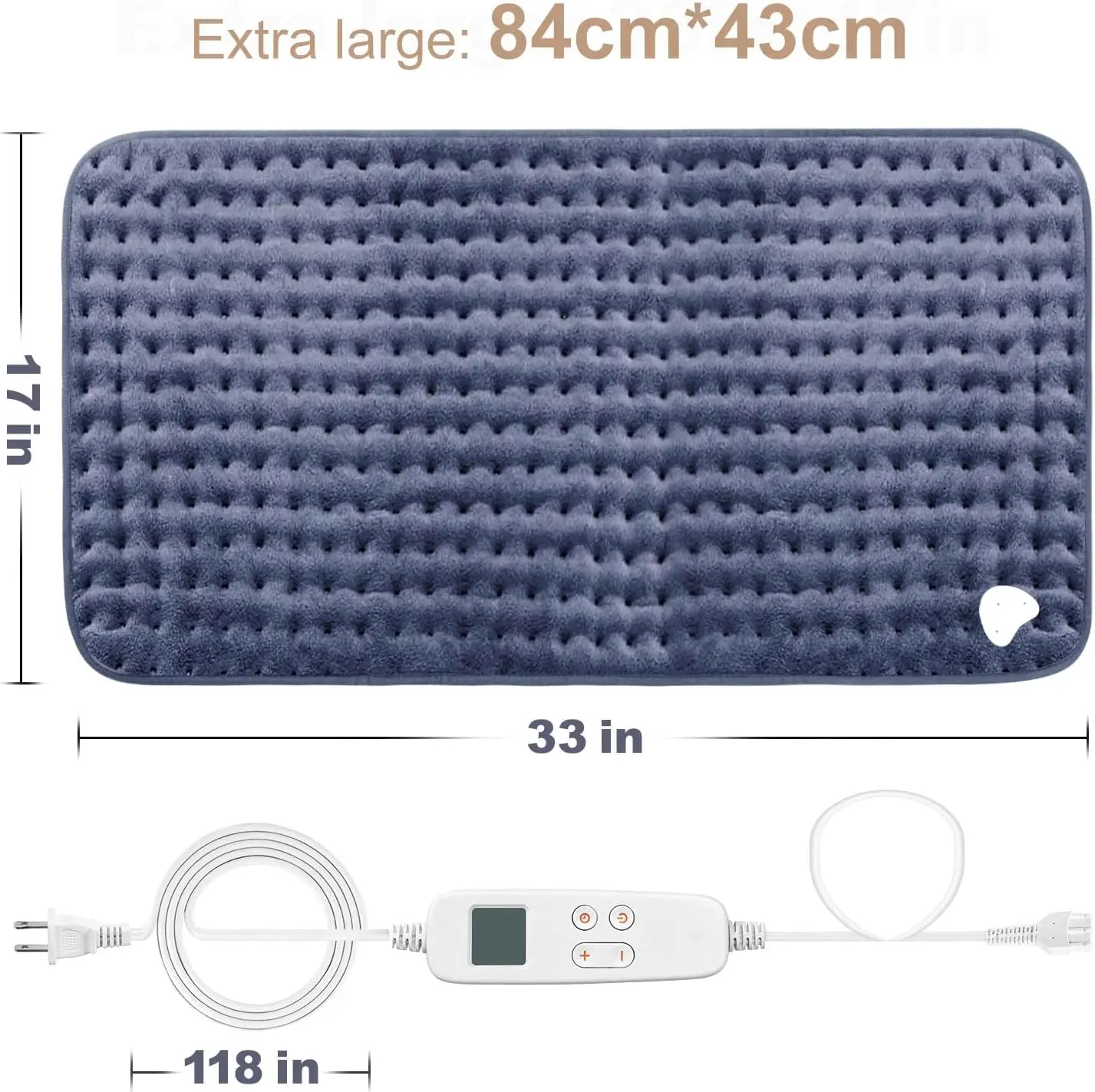 33 x 17, Portable Heating Pad for Shoulder, Neck, Cramp, Menstrual Pain, with Upgraded 6 Timer & 6 Temperature Controller