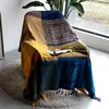 Thread Blanket with Tassel Solid Retro Nordic for Bed Sofa Air Conditioning Blanket Travel Breathable Chic Knit Throw Blanket 1