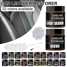 

Car Leather Recoloring Balm Interior Leather Repair Restorer with Applicator for Faded Scratched Dashboard Sofa Coats Furniture