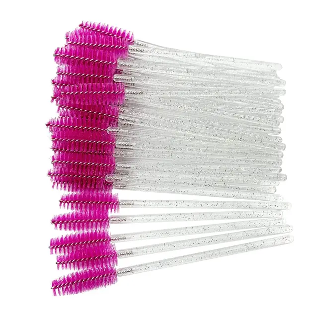 Brosse de maquillage pour cils, manche en diamant, baguettes de Mascara en cristal, fournitures d'outils d'extension de cils, brosses à cils