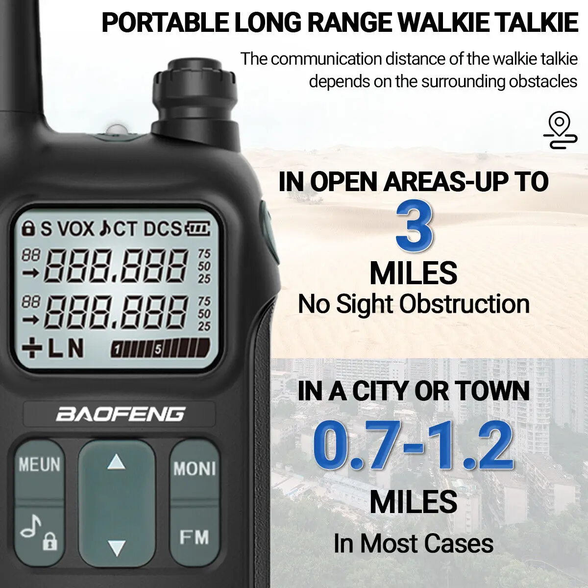Baofeng GM-T8 Walkie Talkie GMRS Radio NOAA Type-C LED - Image 3