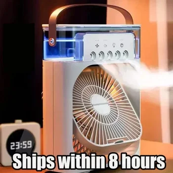 휴대용 3 in 1 선풍기 에어컨, 가정용 소형 에어 쿨러, LED 야간 조명 가습기, 공기 조절, 가정용 팬, 직송