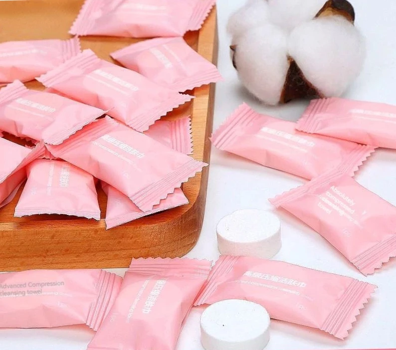Compressed Towels 50/100pcs Travel In Compressed Bag Suitable For Sensitive Skin Cotton Cleansing Towel Disposable Face Pack