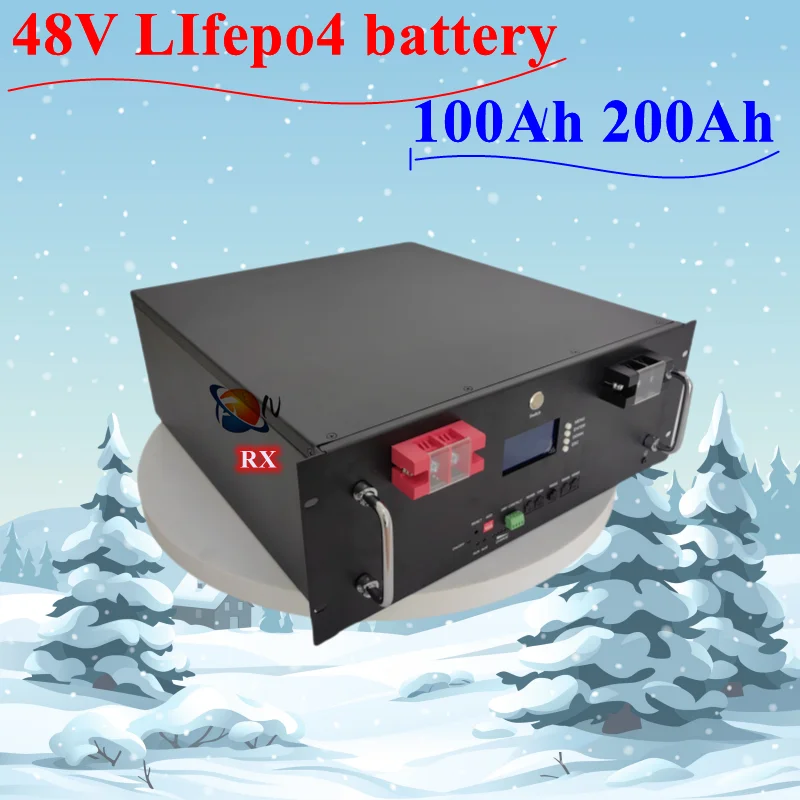 48V 100AH 200Ah Lifepo4 แบตเตอรี่ลิเธียม lifepo บลูทูธสําหรับระบบพลังงานแสงอาทิตย์อินเวอร์เตอร์ไฮบริด 2000W 5000W 10KW 1