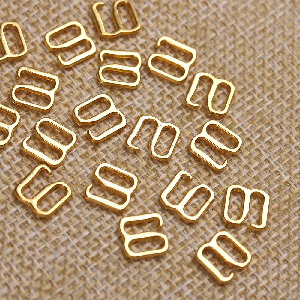 20/40pcs Mini Ultra-small 6mm 9 Metal Type Bar Doll Tri-glide Belt Buckles Clips Buttoon Adjustment Buckles DIY Doll