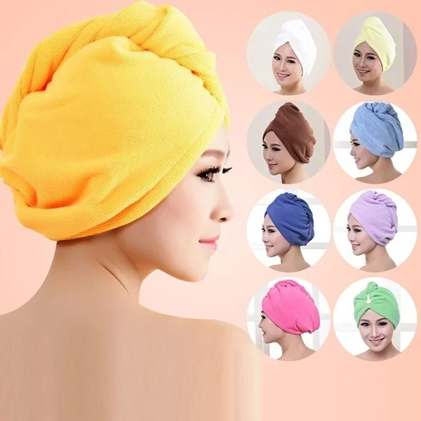 Microfiber Bath Towel Hair Dry Hat Cap Quick Drying Lady Bath Tool (Random Color),microfiber towel,dry hair cap