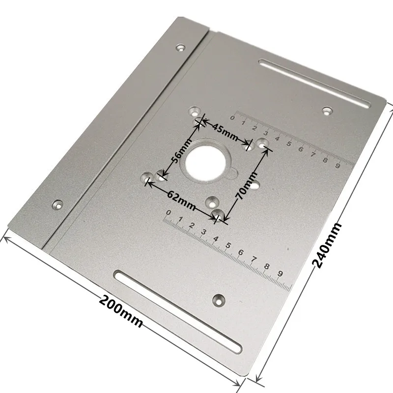 Premium Aluminum Router Table Insert Plate with Miter Gauge for Woodworking and Precision Trimming