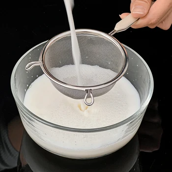WORTHBUY 304 Stainless Steel Fine Mesh Spoon Colander Soybean Milk Juice Filter Multi-functional Food Strainer Kitchen Gadget