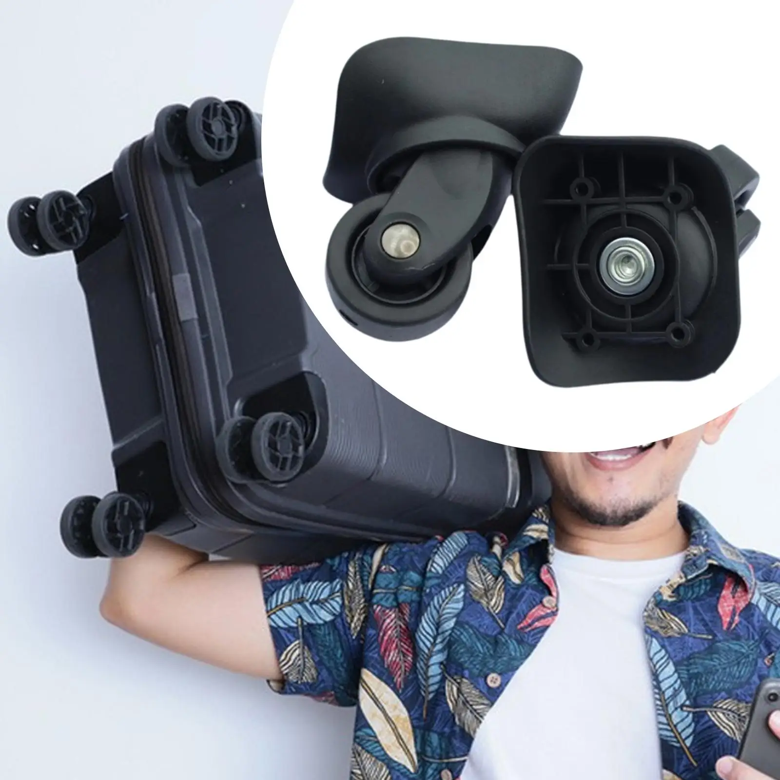 Luggage Wheels for Repairing Quiet Resuable DIY Easy Installation Lightweight Universal Suitcase Casters Swivel Wheels Versatile