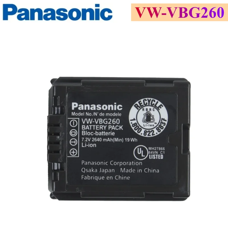 Batteria Agli Ioni Di Litio Compatibile Panasonic VW-VBG130/E-K: 7,4V, Alta Capacità. Sostituisce Modelli Originali Per Videocamere HDC-HS, HDC-SD, NV-GS, VDR-D E Molti Altri. Con Protezioni Integrate.