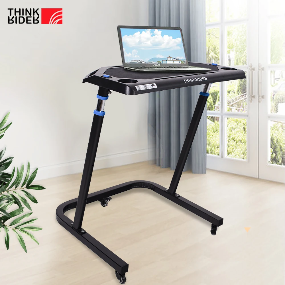 ThinkRider Indoor Cycling Desk - Adjustable Height Laptop Stand with Non-Slip Surface - Portable Fitness Desk for Bike Trainer